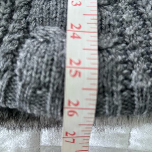 ZARA Womens Sweater Vest Medium Gray Faux Fur Lined Open Front Boho Penny Lane - Picture 8 of 9